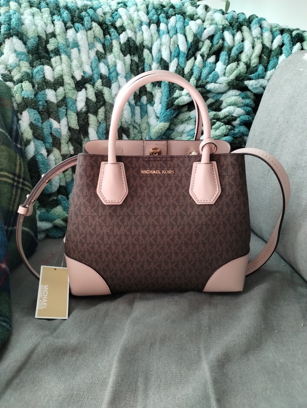 Michael Kors Mercer Gallery Small Signature Logo Satchel NWT - Picture 4 of 11